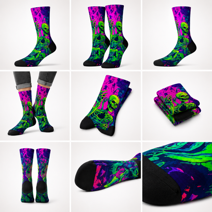 Electric Skeleton Socks