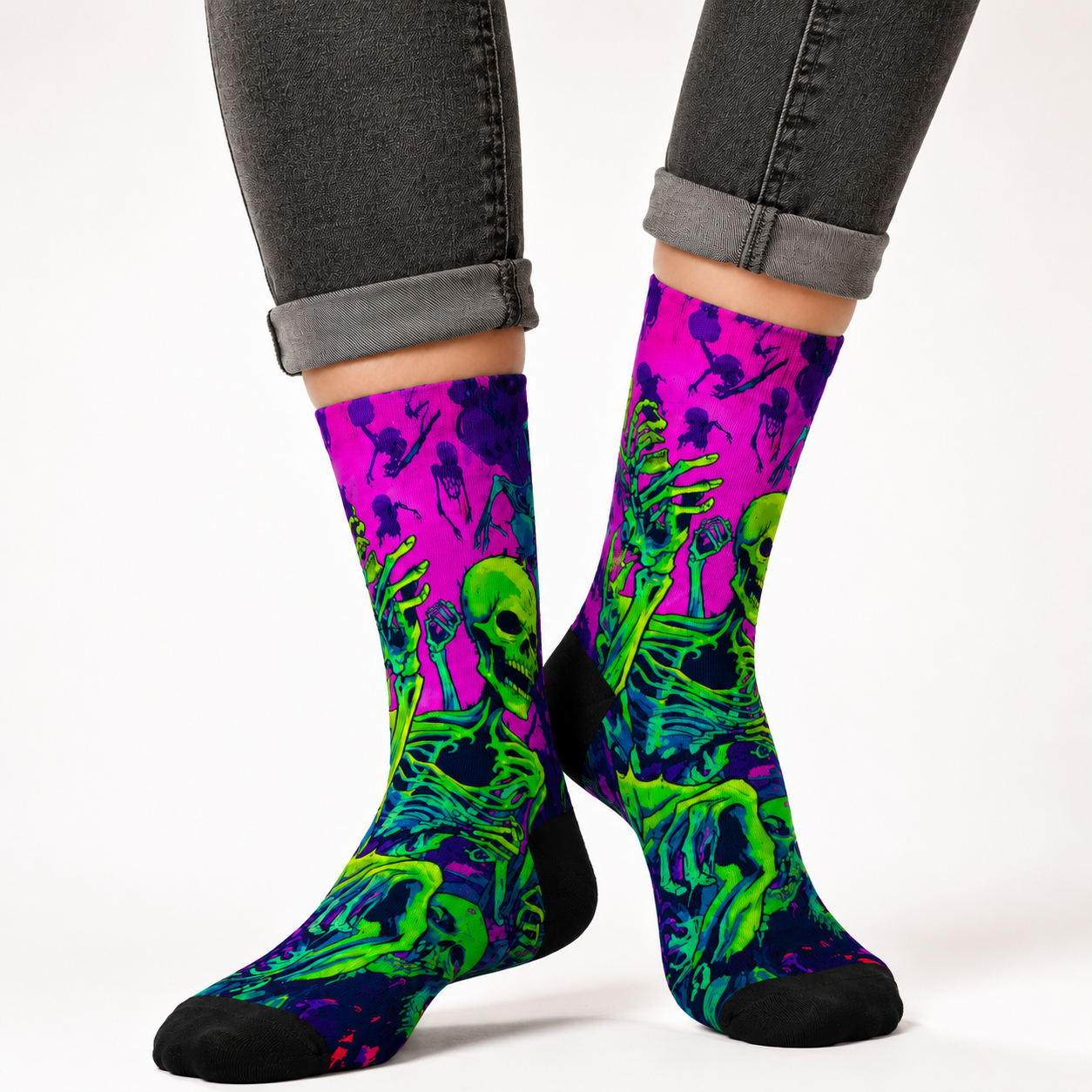 Electric Skeleton Socks